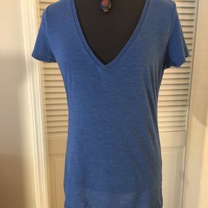 Lighter-weight V-neck Blue Tee